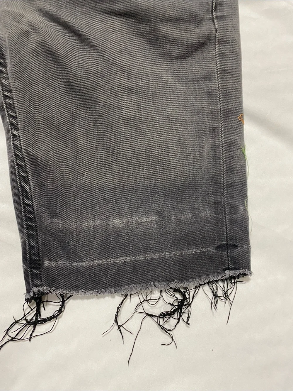 Levi's Gray Cutoff Denim Shorts with Leather Patch